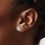 14k White Gold 1 1/2 carat Lab Grown Diamond VS+ F+ Round Complete Four Prong Heavyweight Stud Earrings - Image 3