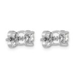14k White Gold 1 1/2 carat Lab Grown Diamond VS+ F+ Round Complete Four Prong Heavyweight Stud Earrings - Image 4