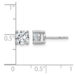 14k White Gold 1 1/2 carat Lab Grown Diamond VS+ F+ Round Complete Four Prong Heavyweight Stud Earrings - Image 5