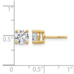 14k 1 1/2 carat Lab Grown Diamond VS+ F+ Round Complete Four Prong Heavyweight Stud Earrings - Image 5