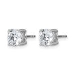 14k White Gold 2 carat Certified Lab Grown Diamond VS/SI+ G+ Round Complete Four Prong Heavyweight Stud Earrings - Image 2