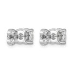14k White Gold 2 carat Certified Lab Grown Diamond VS/SI+ G+ Round Complete Four Prong Heavyweight Stud Earrings - Image 4