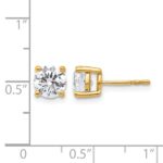 14k 2 carat Lab Grown Diamond VS/SI+ G+ Round Complete Four Prong Heavyweight Stud Earrings - Image 5