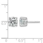 14k White Gold 2 1/2 carat Lab Grown Diamond VS/SI+ G+ Round Complete Four Prong Heavyweight Stud Earrings - Image 4