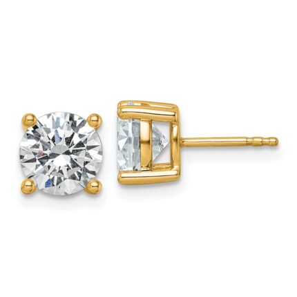 18k 3 carat Certified Lab Grown Diamond VS+ F+ Round Complete Four Prong Stud Earrings