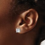 14k White Gold 3 carat Lab Grown Diamond VS/SI+ G+ Round Complete Four Prong Heavyweight Stud Earrings - Image 3