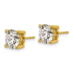 18k 4 carat Lab Grown Diamond VS+ F+ Round Complete Four Prong Stud Earrings - Image 2