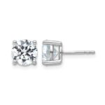 14k White Gold 4 carat Certified Lab Grown Diamond VS+ F+ Round Complete Four Prong Heavyweight Stud Earrings
