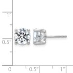 14k White Gold 4 carat Certified Lab Grown Diamond VS+ F+ Round Complete Four Prong Heavyweight Stud Earrings - Image 5