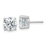 18k White Gold 5 carat Certified Lab Grown Diamond VS+ F+ Round Complete Four Prong Stud Earrings