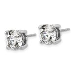 18k White Gold 5 carat Certified Lab Grown Diamond VS+ F+ Round Complete Four Prong Stud Earrings - Image 2