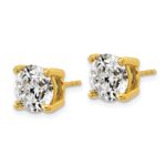 18k 6 carat Lab Grown Diamond VS+ F+ Round Complete Four Prong Stud Earrings - Image 2