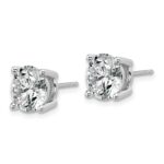 Platinum 6 carat Certified Lab Grown Diamond VS+ F+ Round Complete Four Prong Stud Earrings - Image 2