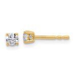 14k 1/4 carat Certified Lab Grown Diamond VS+ F+ Round Complete Four Prong Lightweight Stud Earrings