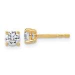 14k 1/2 carat Certified Lab Grown Diamond VS/SI+ G+ Round Complete Four Prong Lightweight Stud Earrings