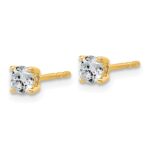 14k 1/2 carat Certified Lab Grown Diamond VS+ F+ Round Complete Four Prong Lightweight Stud Earrings - Image 2