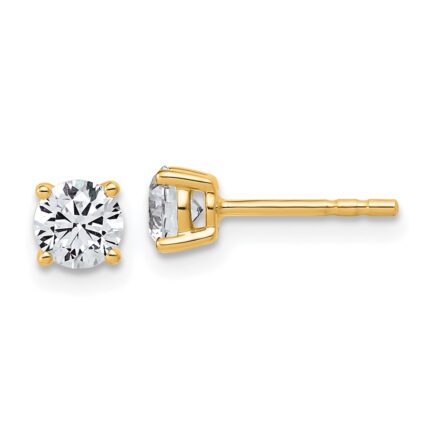 14k 5/8 carat Lab Grown Diamond VS+ F+ Round Complete Four Prong Lightweight Stud Earrings