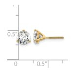 14k 1 1/2 carat Lab Grown Diamond VS/SI+ G+ Round Complete Three Prong Screwback Stud Earrings - Image 5