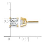 14k 1 1/2 carat Certified Lab Grown Diamond VS+ F+ Princess Complete Four Prong Screwback Stud Earrings - Image 4