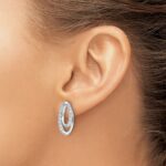 14k White Gold 5/8 carat Lab Grown Diamond VS/SI+ G+ Complete Oval Post Earrings - Image 3