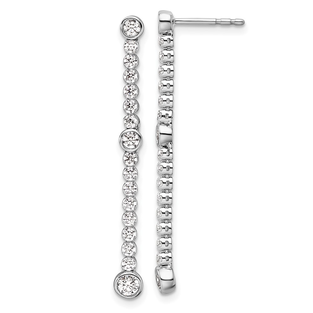 EM10220-106-WAA.jpg 14k White Gold 1 carat Lab Grown Diamond VS/SI+ G+ Complete Dangle Post Earrings - Image 1