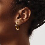 14k 1/4 carat Lab Grown Diamond VS/SI+ G+ Complete C-Hoop Post Earrings - Image 3