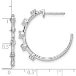 14k White Gold 3/8 carat Lab Grown Diamond VS/SI+ G+ Complete C-Hoop Post Earrings - Image 4