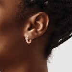 14k Rose Gold 1/5 carat Lab Grown Diamond VS/SI+ G+ Complete Fashion Hinged Hoop Earrings - Image 3