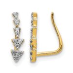 14k 1/8 carat Lab Grown Diamond VS/SI+ G+ Complete Ear Climber