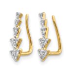 14k 1/8 carat Lab Grown Diamond VS/SI+ G+ Complete Ear Climber - Image 2