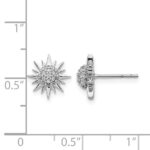 14k White Gold Diamond Fancy Sun/Star Earrings - Image 4