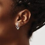 14k White Gold Diamond and Cabochon Garnet Earrings - Image 3