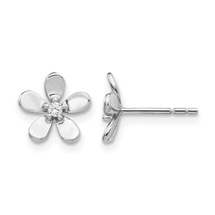 14k White Gold Diamond Earrings