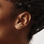 14k 1/6 carat Diamond Graduated Ear Climber Earrings - Image 3