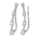 14k White Gold 1/3 carat Lab Grown Diamond VS/SI+ G+ Complete Ear Climber - Image 2