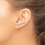 14k White Gold 3/8 carat Lab Grown Diamond VS/SI+ G+ Complete Ear Climber - Image 3