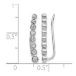 14k White Gold 3/8 carat Lab Grown Diamond VS/SI+ G+ Complete Ear Climber - Image 4