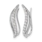 14k White Gold 1/4 carat Lab Grown Diamond VS/SI+ G+ Complete Ear Climber - Image 2