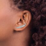 14k White Gold 1/2 carat Lab Grown Diamond VS/SI+ G+ Complete Ear Climber - Image 3