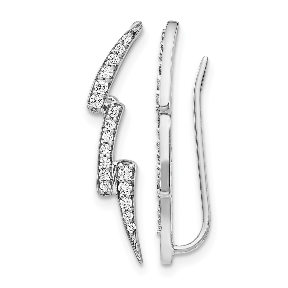 EM4163-030-WA.jpg 14k White Gold 1/3 carat Diamond Lightning Ear Climber Earrings - Image 1