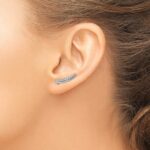 14k White Gold 1/3 carat Lab Grown Diamond VS/SI+ G+ Complete Ear Climber Earrings - Image 3
