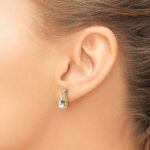14k 7x5 Oval April/White Topaz and Diamond Post Earrings - Image 3