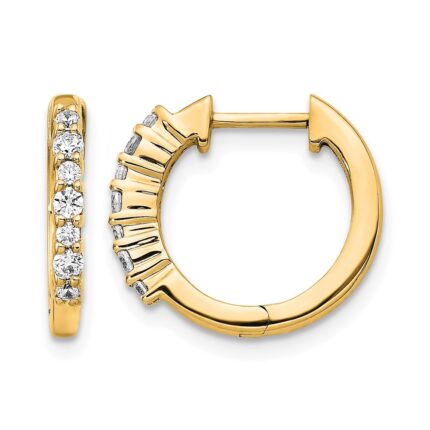 14k Diamond Hinged Hoop Earrings