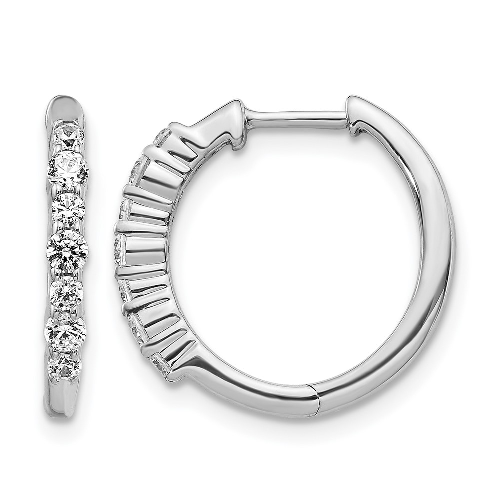 EM4258-050-WA.jpg 14k White Gold Diamond Hinged Hoop Earrings - Image 1