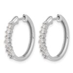14k White Gold 1/2 carat Lab Grown Diamond VS/SI+ G+ Complete Hinged Hoop Earrings - Image 2