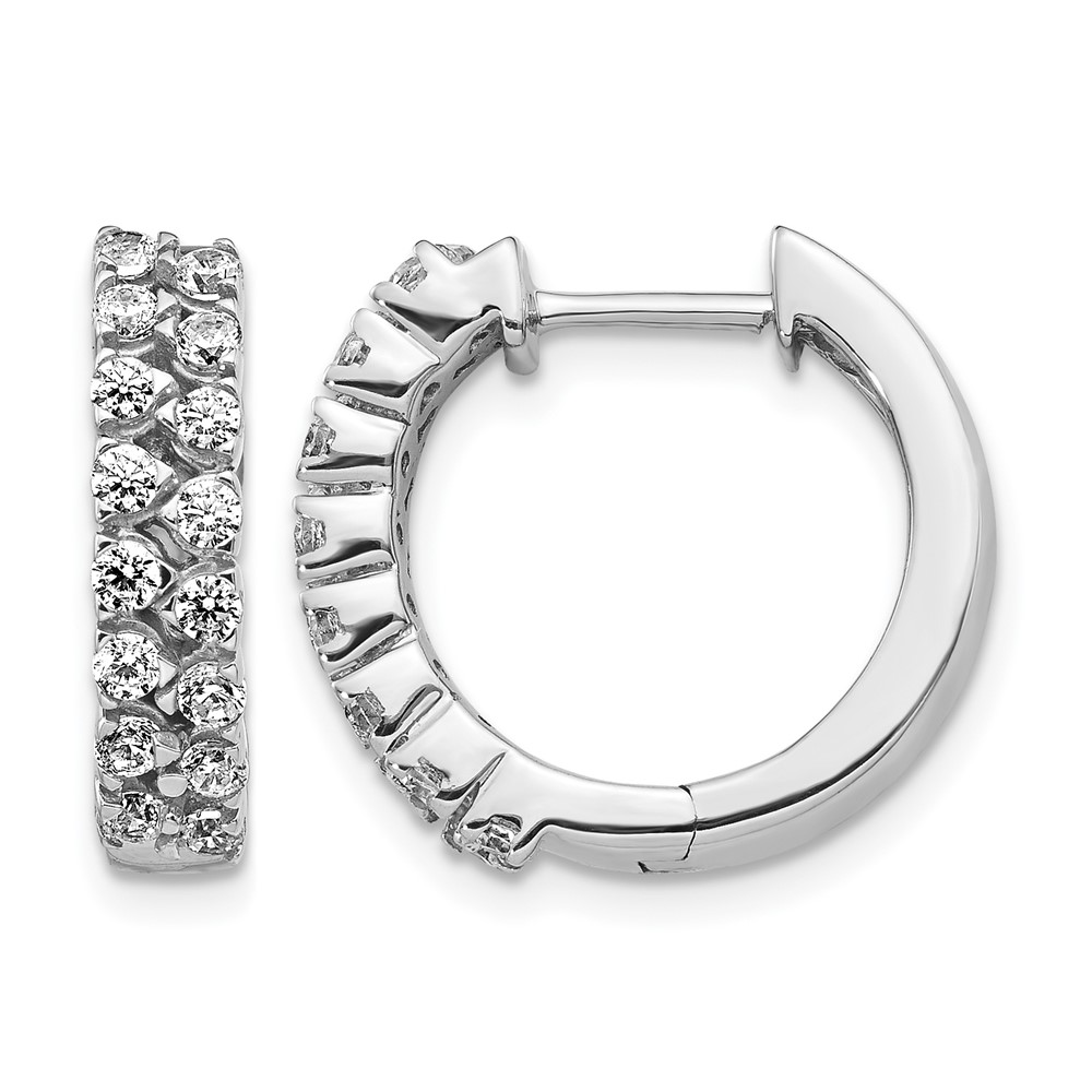 EM4262-100-WA.jpg 14k White Gold 2-row Diamond Hinged Hoop Earrings - Image 1