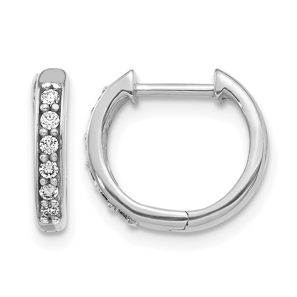 EM4263-012-WA.jpg 14k White Gold Diamond Hinged Hoop Earrings - Image 1