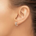 14k Rose Gold Diamond Hinged Hoop Earrings - Image 3