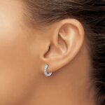 14k White Gold 1/4 carat Lab Grown Diamond VS/SI+ G+ Complete Hinged Hoop Earrings - Image 3