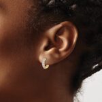 10k Diamond Hinged Hoop Earrings - Image 3